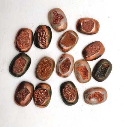 Natural Drusy Quartz Cushion Cabochon Brown Color 5 Pcs 18* 25 MM 111 CT