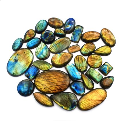 Natural Labradorite Mix Size Multi Fire Loose Gemstone Cabochon Lot 2500 CT