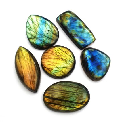 Natural Labradorite Mix Size Cabochon Multi Fire Loose Gemstone Lot 100 CT