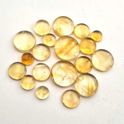 Natural Citrine Quartz Round Cabochon Loose Gemstone Lot 21 Pcs 6-16 MM 101 CT