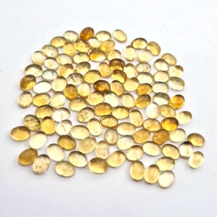 Natural Citrine Quartz Oval Cabochon Gemstone Lot 84 Pcs 5.5x7.5 MM 100 CT