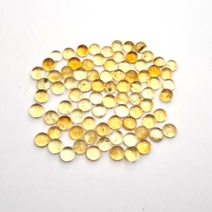 Natural Citrine Quartz Round Cabochon Loose Gemstone Lot 43 Pcs 7.5 MM 77 CT