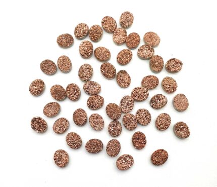 Natural Drusy Quartz Oval  Cabochon Brown Color 48 Pcs 8*10 MM 112 CT