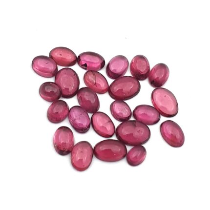 Natural Rhodolite Garnet Oval Cabochon Loose Stone Lot 11 Pcs 3*5-5*7 MM 5 CT
