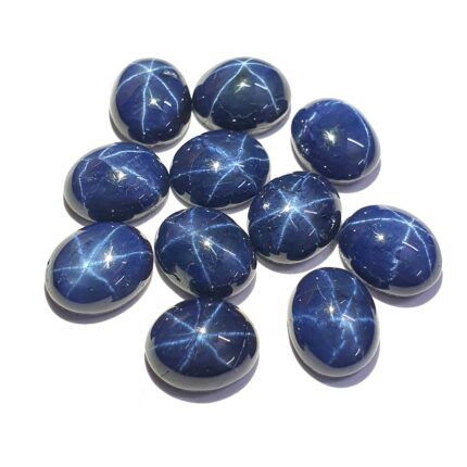 Natural Star Blue Sapphire Oval Diopside Cabochon Gemstone 2 Pcs 9x11 MM 10 CT