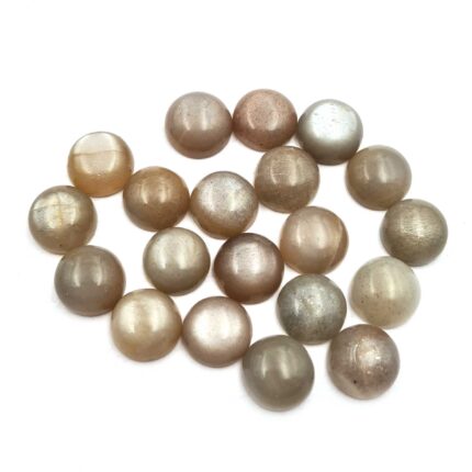 Natural Grey Moonstone Round Cabochon Loose Gemstone Lot 16 Pcs 12 MM 101 CT
