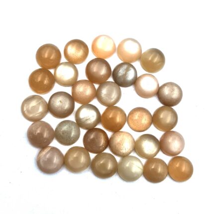 Natural Peach Moonstone Round Cabochon Loose Gemstone Lot 21 Pcs 11 MM 101 CT