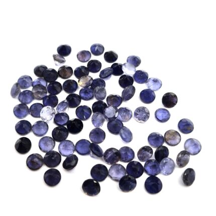 Natural Iolite Round Cut Loose Gemstone Lot 7 MM 50 CT 45 Pcs