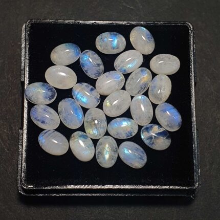 Natural Rainbow Moonstone Oval Cabochon Loose Gemstone Lot 72 Pcs 5x7 mm 72 CT
