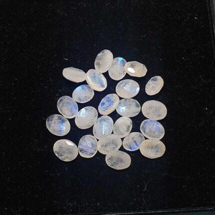 Natural Rainbow Moonstone Oval Cut Loose Gemstone Lot 44 Pcs 7x9 mm 75 CT