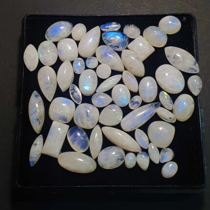 Natural Rainbow Moonstone Mix Shape Cabochon Gemstone  27 Pcs 6x9-9x27 MM 115 CT