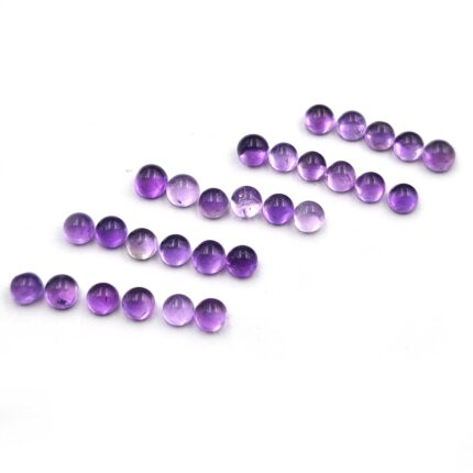 Natural African Amethyst Round Cabochon Loose Gemstone Lot 100 Pcs 4 mm