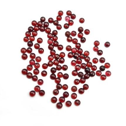 Natural Red Garnet Round Cabochon Loose Gemstone Lot 100 Pcs 2.5 mm