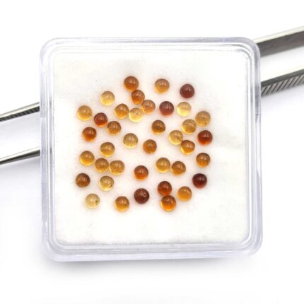 Natural Hessonite Round Cabochon Loose Gemstone Lot 100 Pcs 2.50 mm