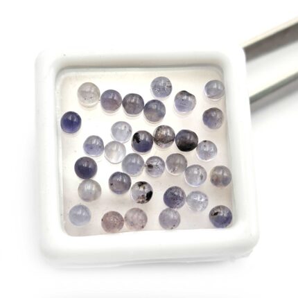 Natural Iolite Small Round Cabochon Loose Gemstone Lot 100 Pcs 3 mm