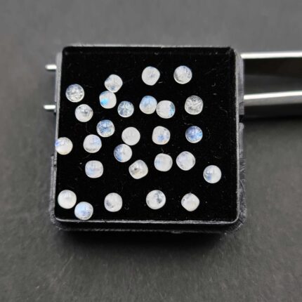 Natural Rainbow Moonstone Small Round Cabochon Loose Gemstone Lot 100 Pcs 2.5 mm