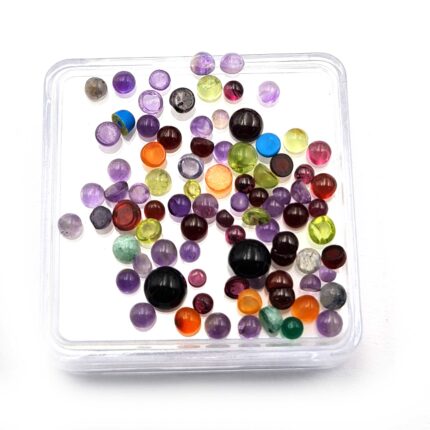 Natural Mix Stone Mix Size Round Cabochon Loose Gemstone Lot 100 Pcs 2-5 mm