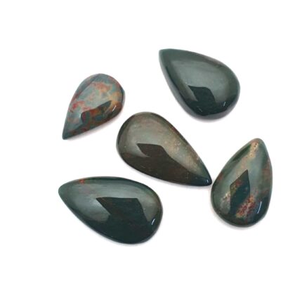 Natural Blood Stone Pear Cabochon Loose Gemstone Lot 5 Pcs 12-15*20-26 MM 69 CT