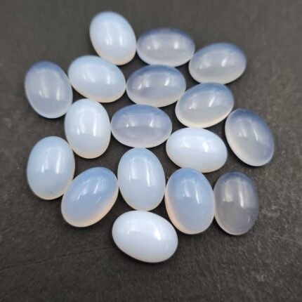 Natural Chalcedony Oval Cabochon Loose Gemstone Lot 17 Pcs 10x14 MM 96 CT