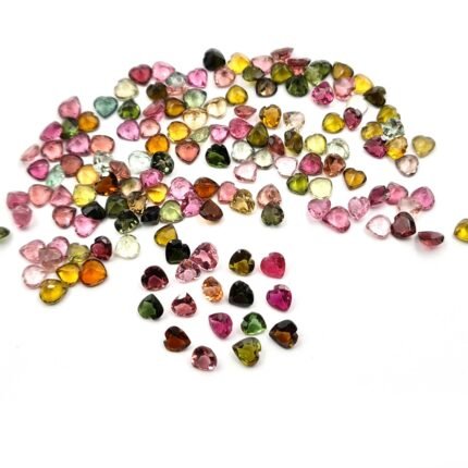 Natural Multi Tourmaline Heart Cut Loose Gemstone Lot 41 Pcs 4 MM 9 CT