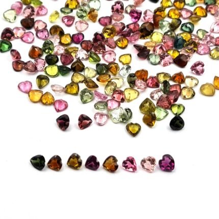 Natural Multi Tourmaline Heart Cut Loose Gemstone Lot 28 Pcs 4 MM 6 CT