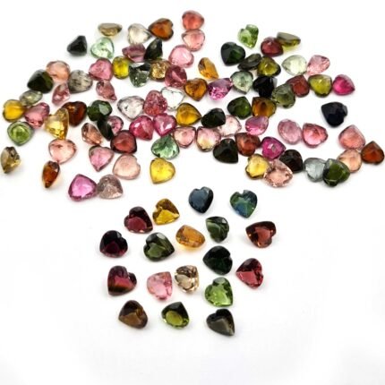 Natural Multi Tourmaline Heart Cut Loose Gemstone Lot 20 Pcs 5 MM 8 CT