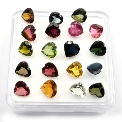 Natural Multi Tourmaline Heart Cut Loose Gemstone Lot 15 Pcs 5.5 MM 8 CT