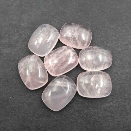 Natural Rose Quartz Cushion Cabochon Loose Stone Lot 7 Pcs 15*20 MM 124 CT