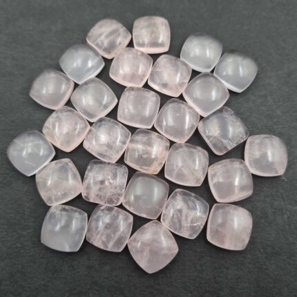 Natural Rose Quartz Cushion Cabochon Loose Stone Lot 10 Pcs 13 MM 107 CT