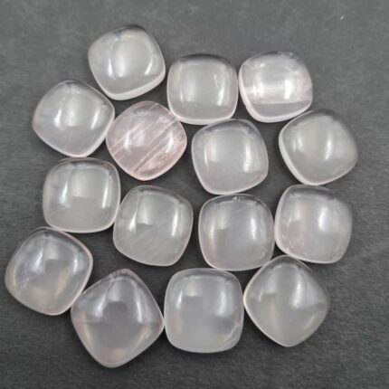 Natural Rose Quartz Cushion Cabochon Loose Stone Lot 3 Pcs 20 MM 93 CT