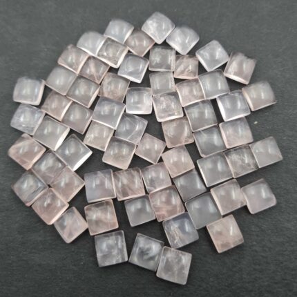 Natural Rose Quartz Square Cabochon Loose Stone Lot 29 Pcs 8-9 MM 100 CT