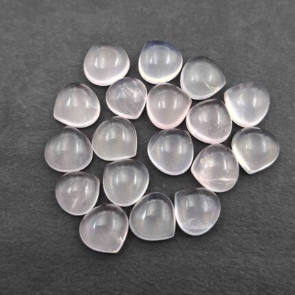 Natural Rose Quartz Heart Cabochon Loose Stone Lot 18 Pcs 12 MM 106 CT
