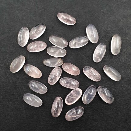 Natural Rose Quartz Oval Cabochon Loose Gemstone Lot 23 Pcs 7*14 MM 102 CT