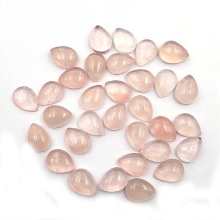 Natural Rose Quartz Pear Cabochon Loose Gemstone Lot 11 Pcs 12*16 MM 103 CT