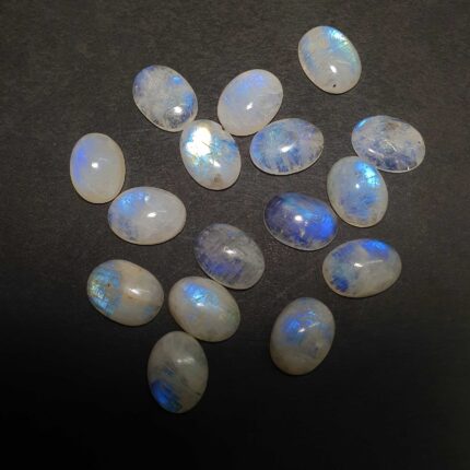 Natural Rainbow Moonstone Oval Cabochon Loose Stone Lot 12 pc 12*16 mm 105 ct