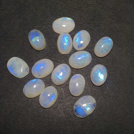Natural Rainbow Moonstone Oval Cabochon Loose Stone Lot 13 pc 10*14 mm 102 ct