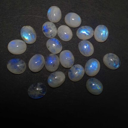Natural Rainbow Moonstone Oval Cabochon Loose Stone Lot 23 pc 9*11 mm 103 ct