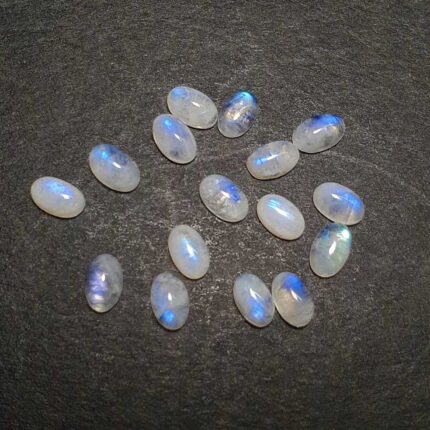 Natural Rainbow Moonstone Oval Cabochon Loose Stone Lot 194 pc 4*6 mm 105 ct