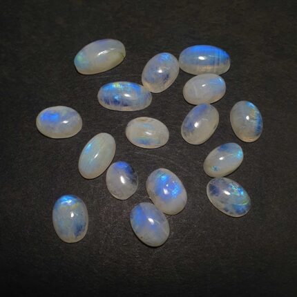 Natural Rainbow Moonstone Oval Cabochon Loose Stone Lot 20 pc 9*12 mm 104 ct