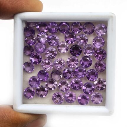Natural African Amethyst Round Cut Loose Gemstone Lot 6 MM 100 CT 134 PCS