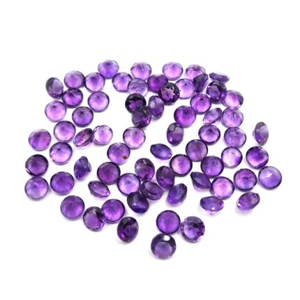 Natural African Amethyst Round Cut Loose Gemstone Lot 6.5 MM 100 CT 96 PCS
