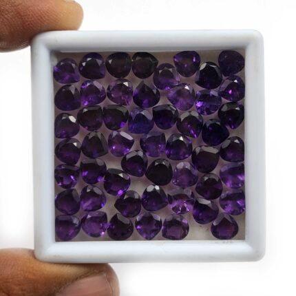 Natural African Amethyst Heart Cut Loose Gemstone Lot 6 MM 100 CT 142 PCS