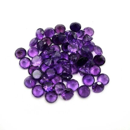 Natural African Amethyst Round Cut Loose Gemstone Lot 8 MM 100 CT 56 PCS