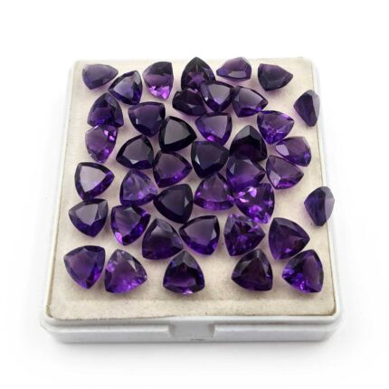Natural African Amethyst Trillion Cut Loose Gemstone Lot 8 MM 164 CT 104 PCS