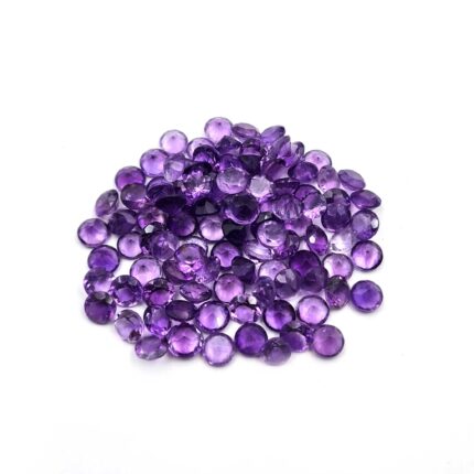 Natural African Amethyst Round Cut Loose Gemstone Lot 6 MM 100 CT 135 PCS