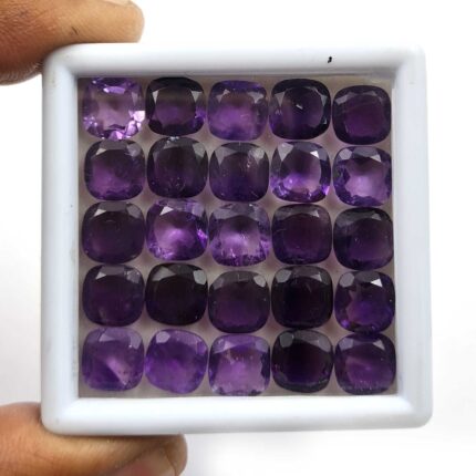 Natural African Amethyst Cushion Cut Loose Gemstone Lot 8 MM 101 CT 56 PCS