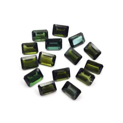 Natural Green Tourmaline Octagon Cut Loose Gemstone Lot 5x7 MM 15 CT 15 PCS