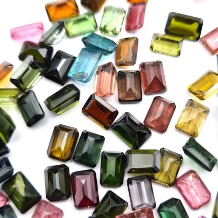 Natural Multi Tourmaline Octagon Cut Loose Gemstone 11 Pcs 5*7 MM 10 CT