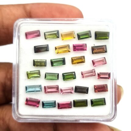 Natural Multi Tourmaline Baguette Cut Loose Stone 52 Pcs 2.5*5 MM 10 CT
