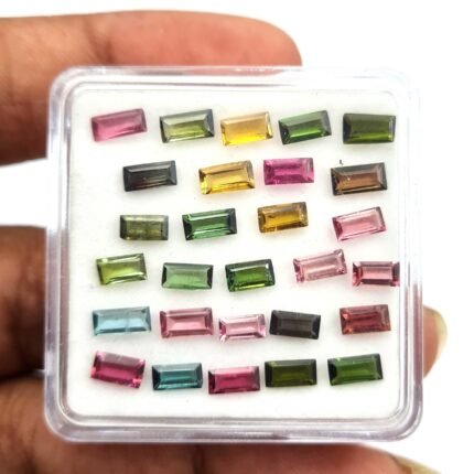 Natural Multi Tourmaline Baguette Cut Loose Stone 52 Pcs 2.5*5 MM 10 CT